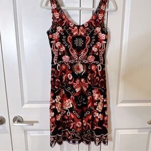 KOBI HALPERIN Lace Overlay Floral Embroidered A-Line Dress | 4‌‌‌‌‌‌‌‌‌‌‌‌